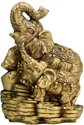 Статуэтка Sima-Land Слон со слоненком - хоботы вверх, на монетах 222732