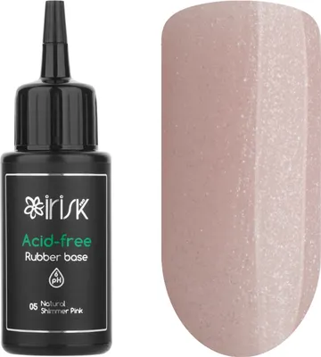 База для гель-лака IRISK Acid-free Rubber Base тон 05 Natural Shimmer Pink (50мл)