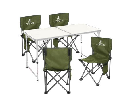 Комплект складной мебели Sundays Стол ZC-CT003 + Стул Coyote HYL003S (4шт, оливковый)