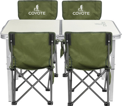 Комплект складной мебели Coyote Стол HYT003 50x80см + Стул HYL003S (4шт, оливковый)