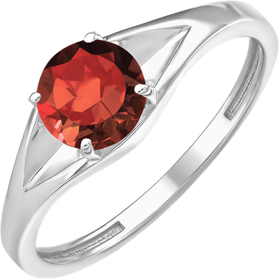 Кольцо из серебра 7 КАРАТ П1227-080СГ (р.19.5, с гранатом)