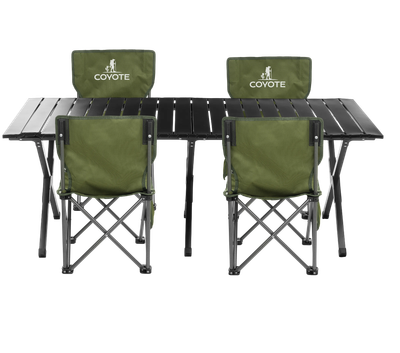 Комплект складной мебели Coyote Стол HYK XZ-120 119.2x59.5x41 + Стул HYL003S (4шт, оливковый)