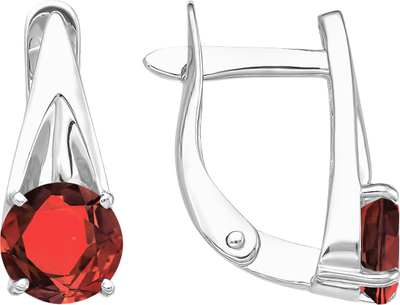 Серьги из серебра 7 КАРАТ П2227-080СГ (с гранатом)