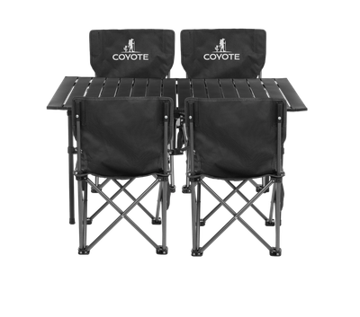 Комплект складной мебели Coyote Стол HYK CZ-95 95x55x50 + Стул HYL003S (4шт, черный)