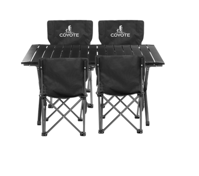 Комплект складной мебели Coyote Стол HYK XZ-90 89.2x59.5x41 + Стул HYL003S (4шт, черный)