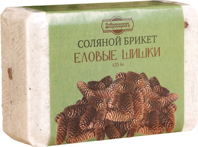 Соляной брикет для бани Добропаровъ Еловые шишки с алтайскими травами / 3519615