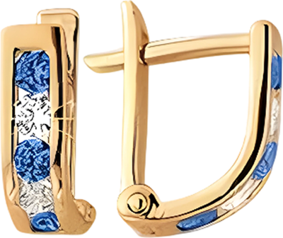 Серьги из красного золота 7 КАРАТ П2217-050К14 (с синими фианитами)
