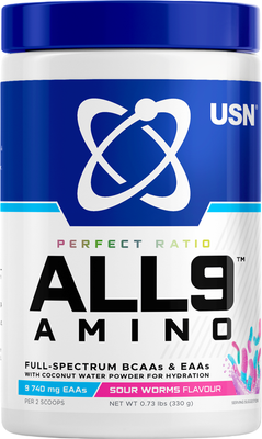 Аминокислоты BCAA USN ALL 9 Amino (кислый мармелад, 330г)
