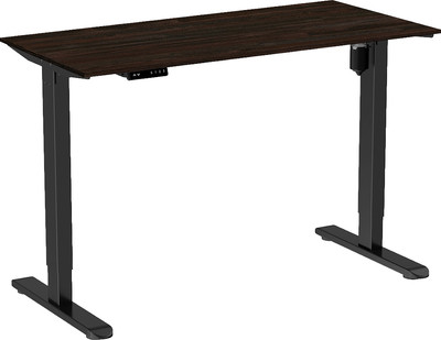 Стол с подъемным механизмом WellDesk WDЕ Light 130x67.5х1.8 (черный/дуб термо черно-коричневый)