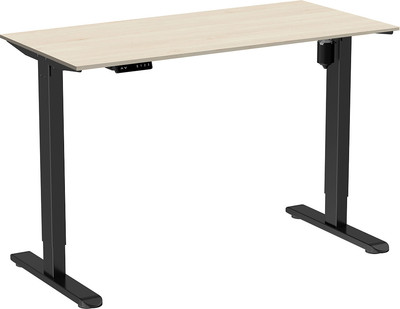 Стол с подъемным механизмом WellDesk WDЕ Light 130x67.5х1.8  (черный/сосна аланд полярная)