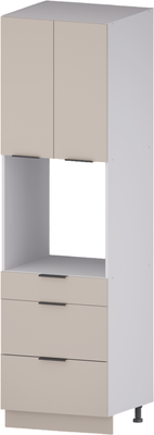 Шкаф-пенал кухонный Mio Tesoro Софти НШП60-3ш (белый/кашемир)