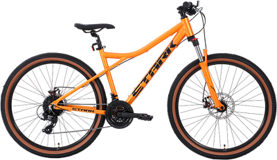 Велосипед STARK Slash 27.1 D 2025 (XS/14.5, оранжевый матовый/черный, разобранный, в коробке)