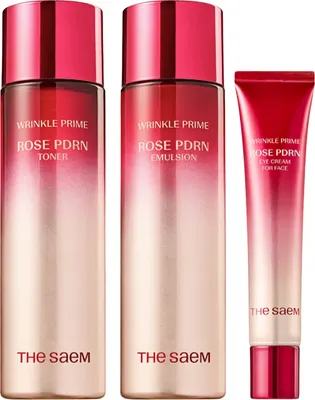 Набор косметики для лица The Saem Wrinkle Prime Rose PDRN Skin Care 2 Set