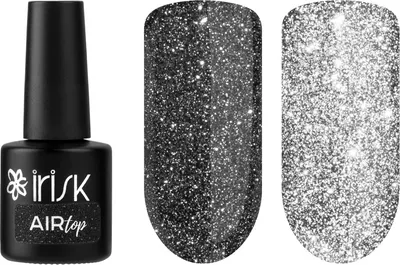 Топ для гель-лака IRISK Air Top без липкого слоя тон 01 Silver (мелкий) (10мл)