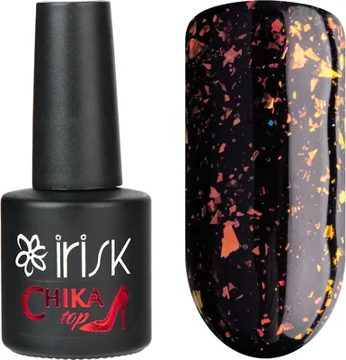 Топ для гель-лака IRISK Chika Top с шиммером без липкого слоя тон 12 Жидкие кристаллы (10мл)