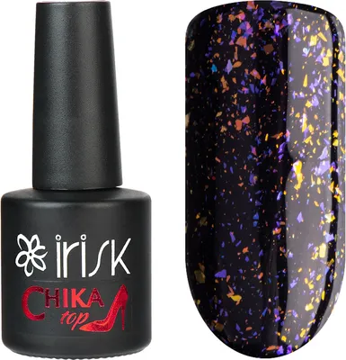 Топ для гель-лака IRISK Chika Top с шиммером без липкого слоя тон 14 Жидкие кристаллы (10мл)