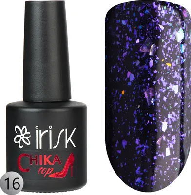 Топ для гель-лака IRISK Chika Top с шиммером без липкого слоя тон 16 Жидкие кристаллы (10мл)