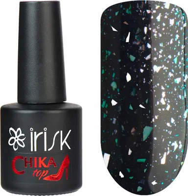 Топ для гель-лака IRISK Chika Top с шиммером без липкого слоя тон 17 Жидкие кристаллы (10мл)