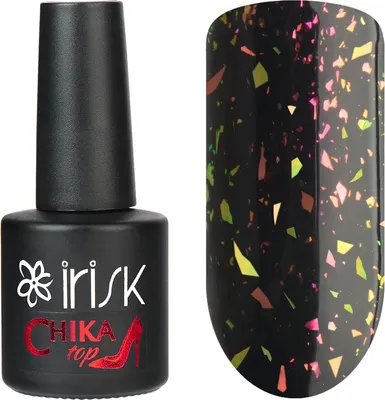 Топ для гель-лака IRISK Chika Top с шиммером без липкого слоя тон 19 Жидкие кристаллы (10мл)