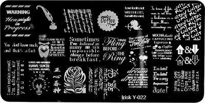 Пластина для стемпинга IRISK металлическая 322 Y-022