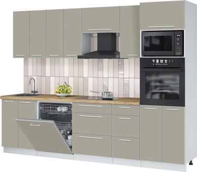 Кухонный гарнитур Interline Пластик 2.8-ПМ1 (латте/латте/дуб бунратти)