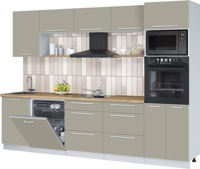 Кухонный гарнитур Interline Пластик 2.9-ПМ1  (латте/латте/дуб бунратти)