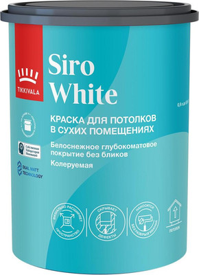 Краска Tikkivala Siro White A (900мл, глубокоматовый)
