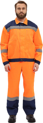 Костюм рабочий УРСУС Легион КОС817-461 (оранжевый/темно-синий, 44-46/182-188)
