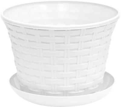 Кашпо Violet Ротанг с поддоном / 366106 (белый)