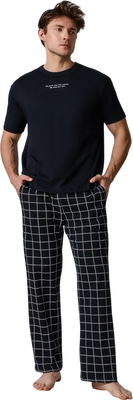 Комплект домашней одежды Mark Formelle 591039 (р.116-106-182/188, черный/клетка на черном)