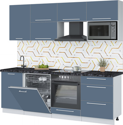 Кухонный гарнитур Interline Пластик 2.3-ПМ2  (арктический/арктический/кастилло темный)