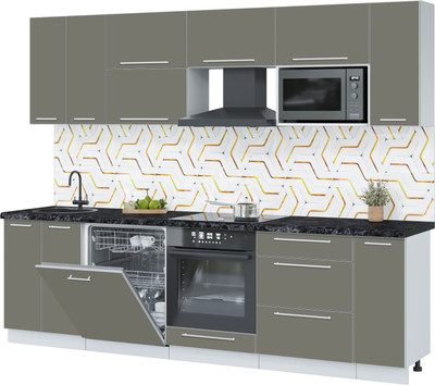 Кухонный гарнитур Interline Пластик 2.7-ПМ2  (кварцевый/кварцевый/кастилло темный)