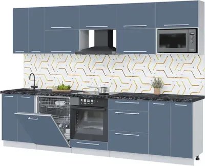 Кухонный гарнитур Interline Пластик 3.0-ПМ2 (арктический/арктический/кастилло темный)