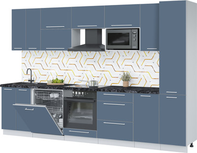 Кухонный гарнитур Interline Пластик 3.2-ПМ2  (арктический/арктический/кастилло темный)