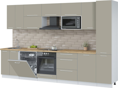 Кухонный гарнитур Interline Пластик 3.3-ПМ2  (латте/латте/дуб бунратти)