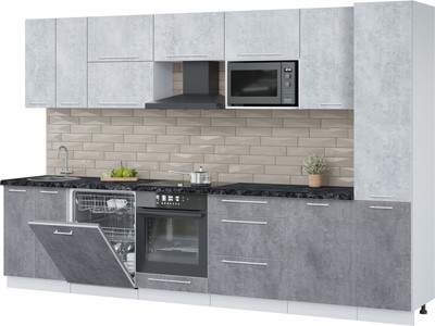 Кухонный гарнитур Interline Пластик 3.3-ПМ2  (оксид темный/оксид светлый/кастилло темный)