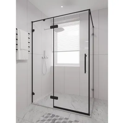 Душевой уголок Veconi Alassio 120x80x200 / AL-SP-12080-00-B-C4 (стекло прозрачное/черный)