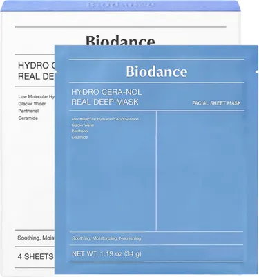 Набор масок для лица Biodance Hydro Cera-nol Real Deep Mask Глубокоувлажняющая (4x34г)