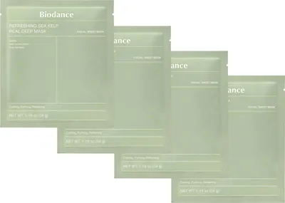 Набор масок для лица Biodance Refreshing Sea Kelp Real Deep Mask (4x34г)