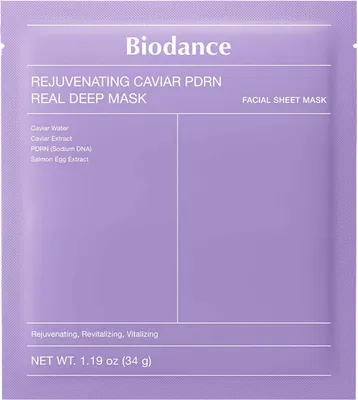 Набор масок для лица Biodance Rejuvenating Caviar PDRN Real Deep Mask (4x34г)