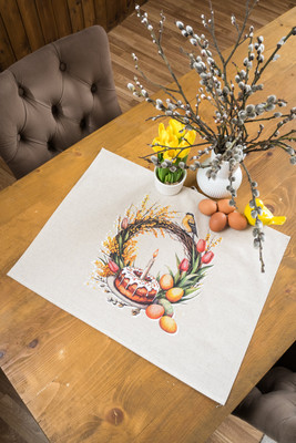 Полотенце Pole Kvetak (Беларускі лён) Пасхальный венок 1345 1 22С142-ШР+К/п.р.