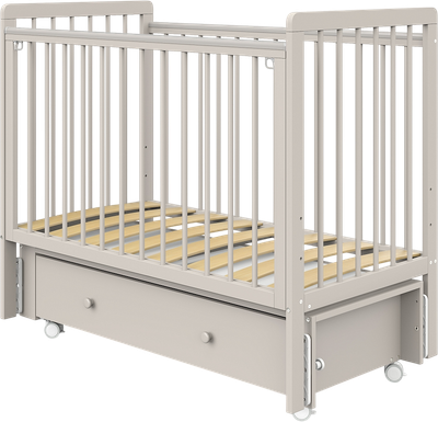 Детская кроватка Pituso Tiny ящик-маятник/колесо (кашемир)