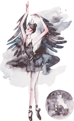 Наклейка на стену Sima-Land Балерина-черный лебедь 10249743