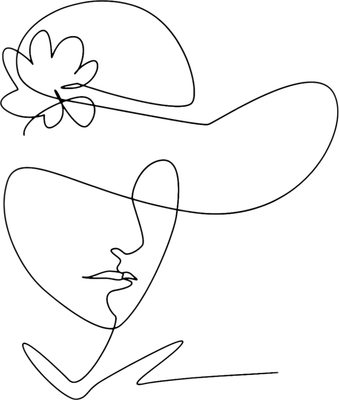 Наклейка на стену Sima-Land Абстракция. Девушка в шляпке 9901627