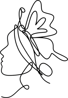 Наклейка на стену Sima-Land Абстракция. Девушка с бабочкой на голове 9901630