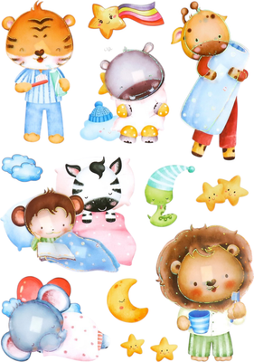 Наклейка на стену Sima-Land Звери и сон 9709618