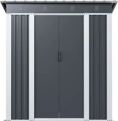 Сарай из металла Aobabo С односкатной крышей SS-01 New Gr (раздвижные двери)