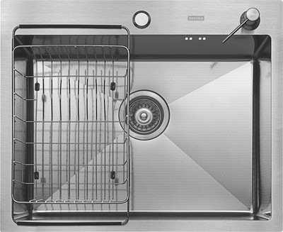 Мойка кухонная Arfeka ECO AR 60x50+CL AR F+DS AR (Satin Decor, с дозатором и коландером)