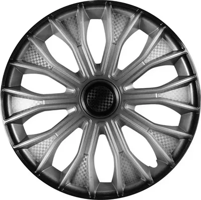 Набор колпаков LION Волтек 16" карбон пруж. LW1637 (2шт, серебристо-черный)