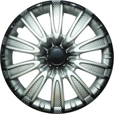 Набор колпаков LION Торнадо 14" карбон пруж. LW1430 (2шт, серебристо-черный)